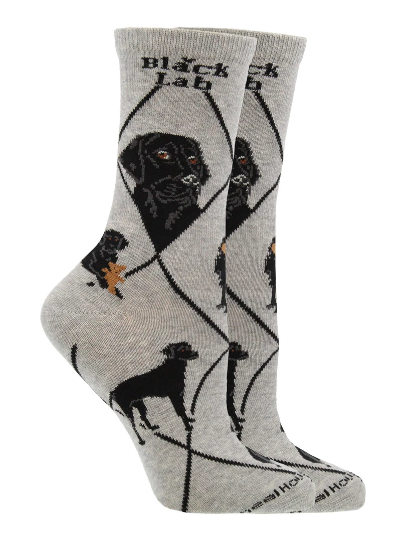 WHD Crazy Socks - Crew Black Lab Socks For Women Gift For Dog Lovers 5 WHD Crazy Socks - Crew Black Lab Socks For Women Gift For Dog Lovers