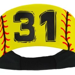 MadSportsStuff Softball Headband For Girls With Jersey Number (numbers 00-39) Headbands