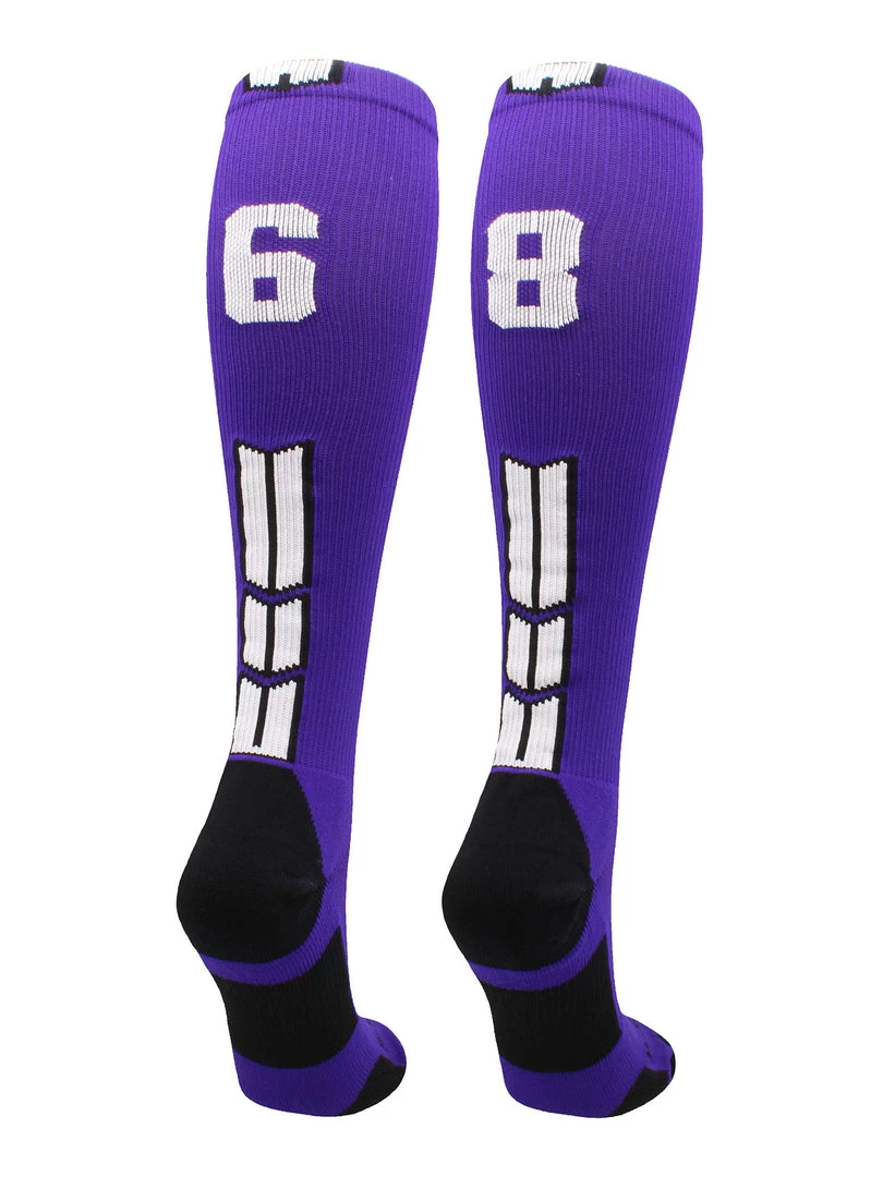 MadSportsStuff Purple Player ID Custom Number Over The Calf Socks For Softball Baseball Football Boys And Girls Softball Socks 12 MadSportsStuff Purple Player ID Custom Number Over The Calf Socks For Softball Baseball Football Boys And Girls Softball Socks