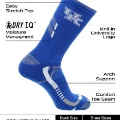 TCK All Schools Kentucky Wildcats Socks University Of Kentucky Wildcats Champion Crew Socks