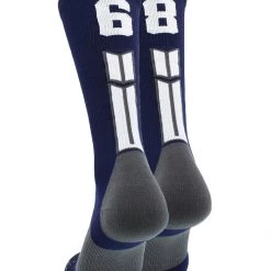 MadSportsStuff Volleyball Socks Navy Player ID Custom Number Crew Socks For Basketball Lacrosse Volleyball Boys And Girls