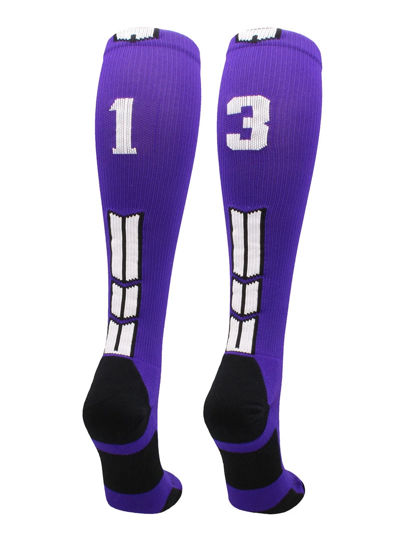 MadSportsStuff Purple Player ID Custom Number Over The Calf Socks For Softball Baseball Football Boys And Girls Softball Socks 66 MadSportsStuff Purple Player ID Custom Number Over The Calf Socks For Softball Baseball Football Boys And Girls Softball Socks