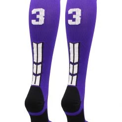 MadSportsStuff Purple Player ID Custom Number Over The Calf Socks For Softball Baseball Football Boys And Girls Softball Socks 202 MadSportsStuff Purple Player ID Custom Number Over The Calf Socks For Softball Baseball Football Boys And Girls Softball Socks