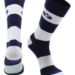 TCK All Schools BYU Cougars Socks Game Day Striped Crew Socks