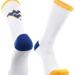 TCK West Virginia Mountaineers Socks Basic Crew White Socks All Schools