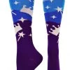 MadSportsStuff Neon Princess Crowns And Wands Athletic Over The Calf Socks