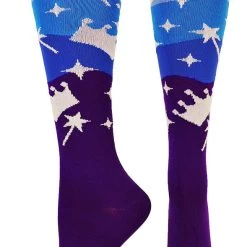 MadSportsStuff Neon Princess Crowns And Wands Athletic Over The Calf Socks