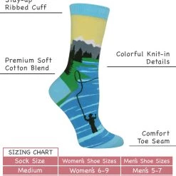 WHD Fly Fishing Socks Gift For Fly Fishing Lovers Crazy Socks - Crew