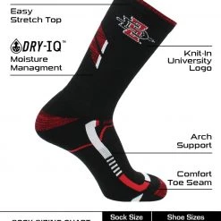 TCK San Diego State Aztecs Socks San Diego State University Aztecs Champion Crew Socks All Schools