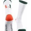 TCK Miami Hurricanes Socks Basic Crew White Socks