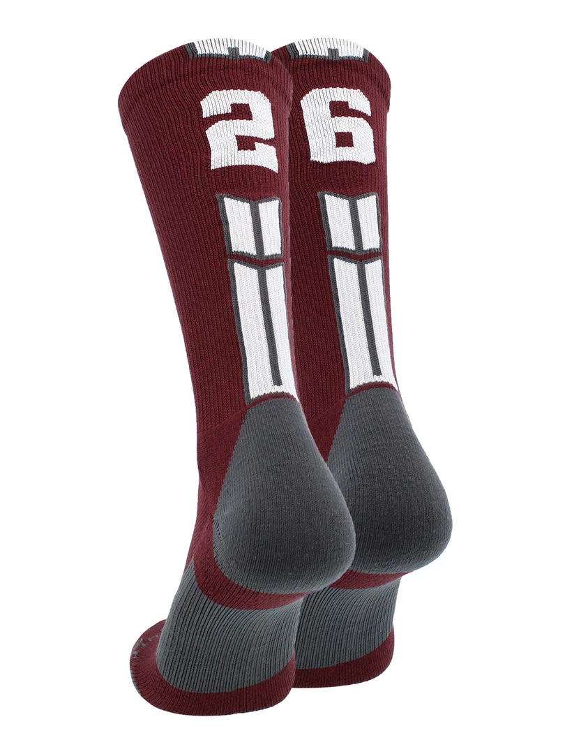 MadSportsStuff Maroon Player ID Custom Number Crew Socks For Basketball Lacrosse Volleyball Boys And Girls Volleyball Socks 103 MadSportsStuff Maroon Player ID Custom Number Crew Socks For Basketball Lacrosse Volleyball Boys And Girls Volleyball Socks