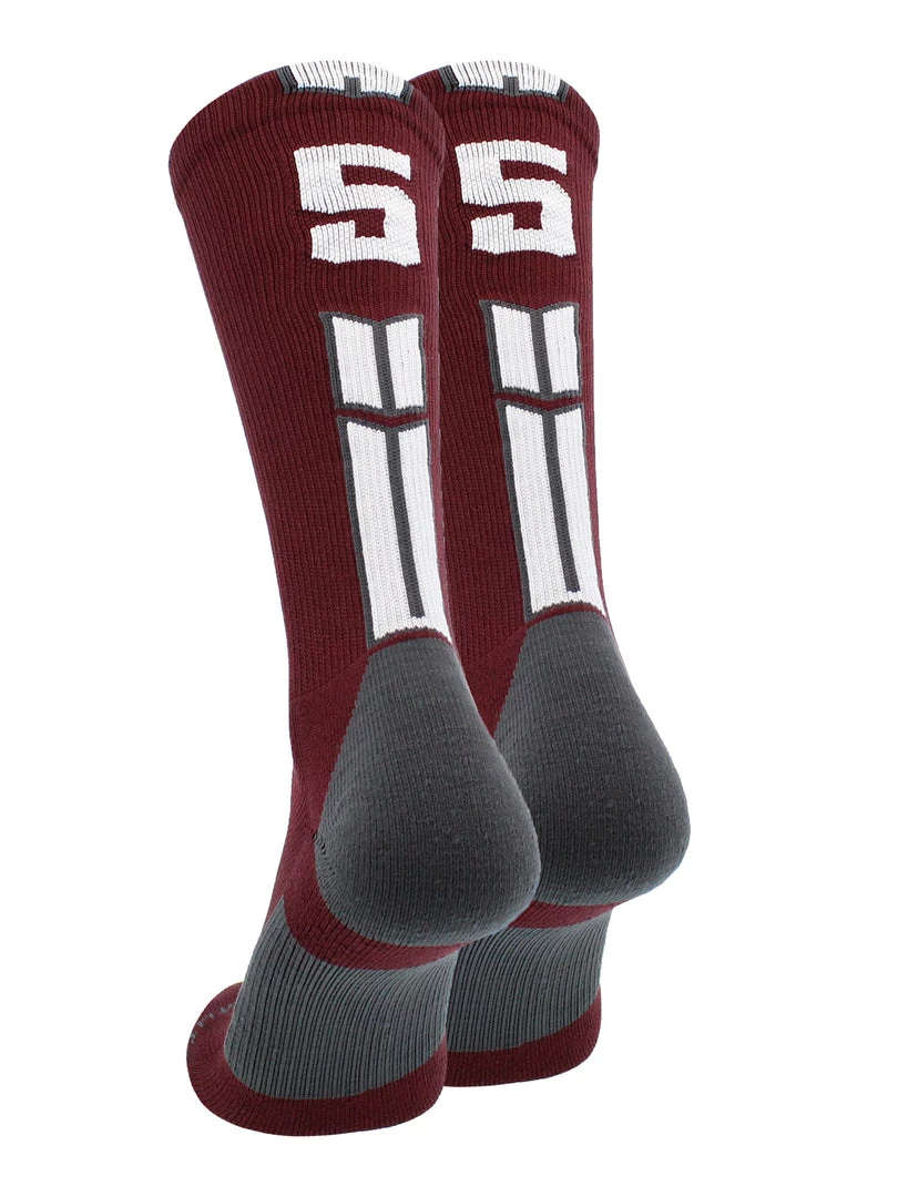 MadSportsStuff Maroon Player ID Custom Number Crew Socks For Basketball Lacrosse Volleyball Boys And Girls Volleyball Socks 24 MadSportsStuff Maroon Player ID Custom Number Crew Socks For Basketball Lacrosse Volleyball Boys And Girls Volleyball Socks