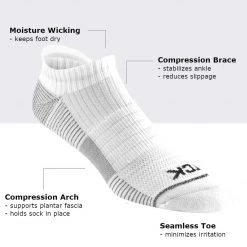 TCK Low Cut Ankle Socks With Tab For Men And Women - 3-pack Athletic Socks For Running, Walking- Made From Recycled Materials