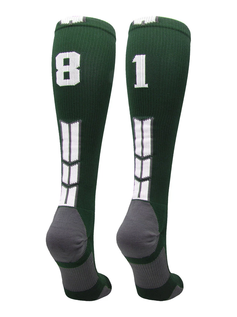 MadSportsStuff Dark Green Player ID Custom Number Over The Calf Socks For Softball Baseball Football Boys And Girls Softball Socks 49 MadSportsStuff Dark Green Player ID Custom Number Over The Calf Socks For Softball Baseball Football Boys And Girls Softball Socks