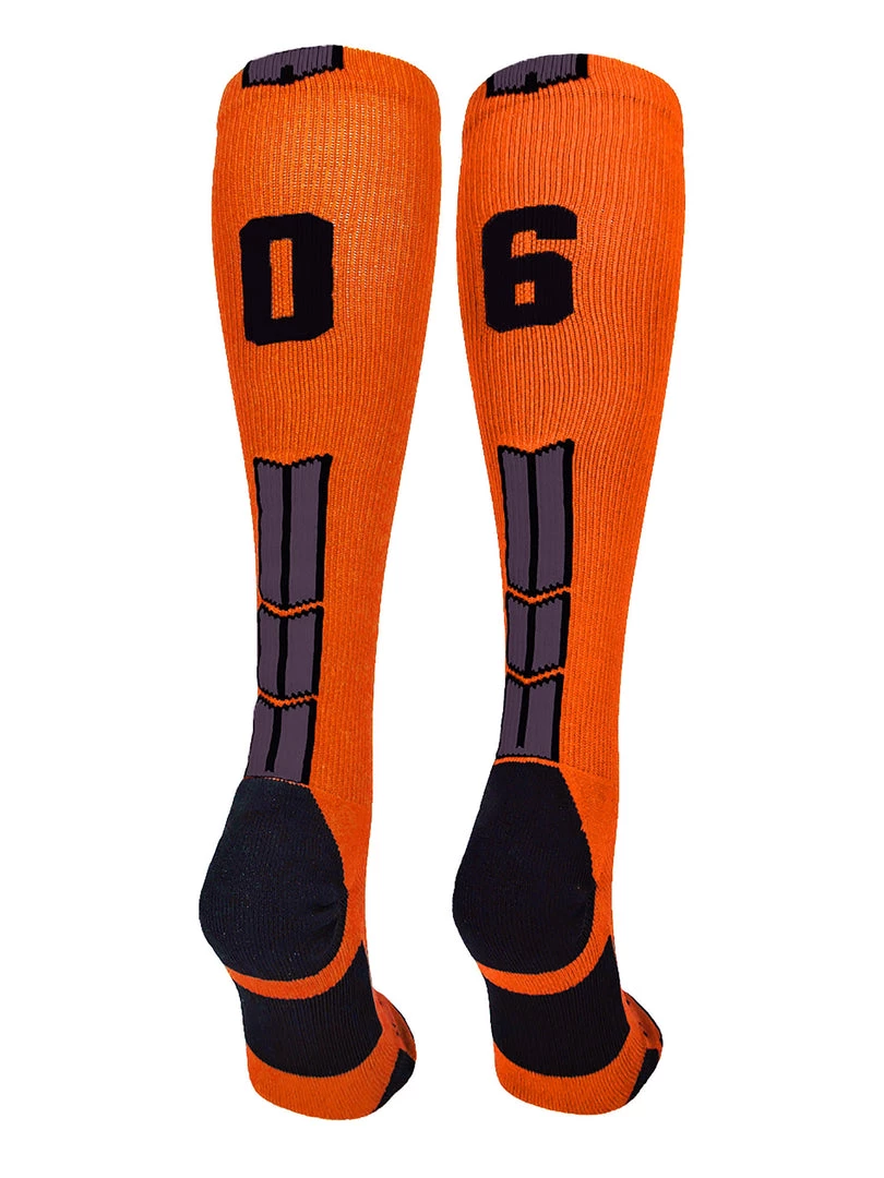 MadSportsStuff Softball Socks Orange And Black Player ID Custom Number Over The Calf Socks For Softball Baseball Football Boys And Girls 73 MadSportsStuff Softball Socks Orange And Black Player ID Custom Number Over The Calf Socks For Softball Baseball Football Boys And Girls