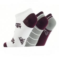 TCK Texas A&M Aggies No Show Socks Full Field 3 Pack