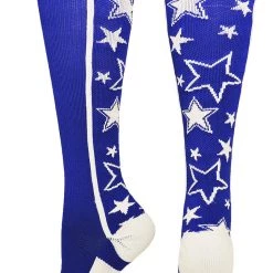 MadSportsStuff Crazy Socks With Stars Over The Calf Socks (multiple Colors)
