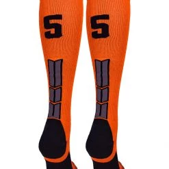 MadSportsStuff Softball Socks Orange And Black Player ID Custom Number Over The Calf Socks For Softball Baseball Football Boys And Girls 130 MadSportsStuff Softball Socks Orange And Black Player ID Custom Number Over The Calf Socks For Softball Baseball Football Boys And Girls