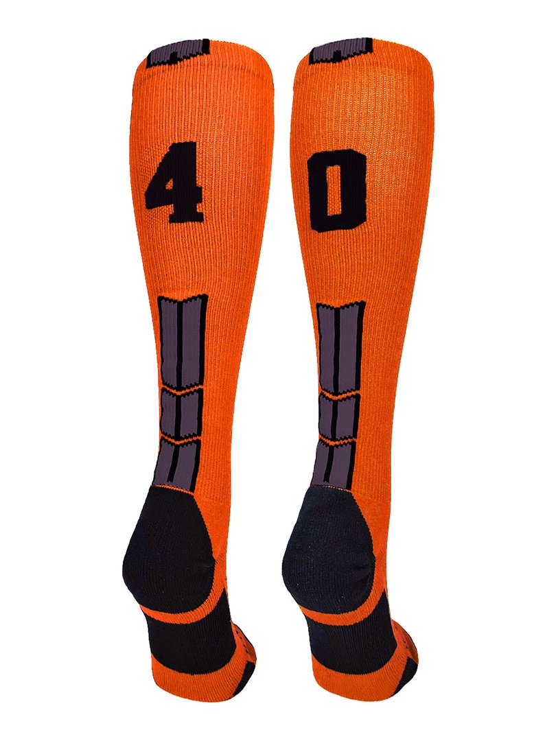 MadSportsStuff Softball Socks Orange And Black Player ID Custom Number Over The Calf Socks For Softball Baseball Football Boys And Girls 90 MadSportsStuff Softball Socks Orange And Black Player ID Custom Number Over The Calf Socks For Softball Baseball Football Boys And Girls