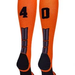 MadSportsStuff Softball Socks Orange And Black Player ID Custom Number Over The Calf Socks For Softball Baseball Football Boys And Girls 195 MadSportsStuff Softball Socks Orange And Black Player ID Custom Number Over The Calf Socks For Softball Baseball Football Boys And Girls