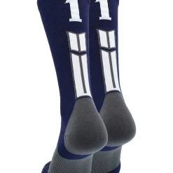 MadSportsStuff Volleyball Socks Navy Player ID Custom Number Crew Socks For Basketball Lacrosse Volleyball Boys And Girls