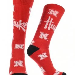 TCK Nebraska Cornhuskers Socks Crew Length Sock Mayhem