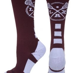 MadSportsStuff LAX Lacrosse Socks With Lacrosse Sticks Athletic Crew Socks (multiple Colors)