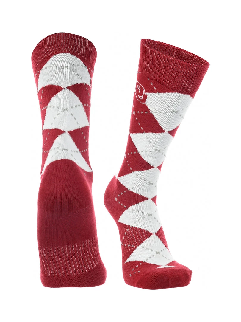 TCK OU Oklahoma Sooners Argyle Dress Socks NCAA Fanwear Crew Length All Schools 1 TCK OU Oklahoma Sooners Argyle Dress Socks NCAA Fanwear Crew Length All Schools