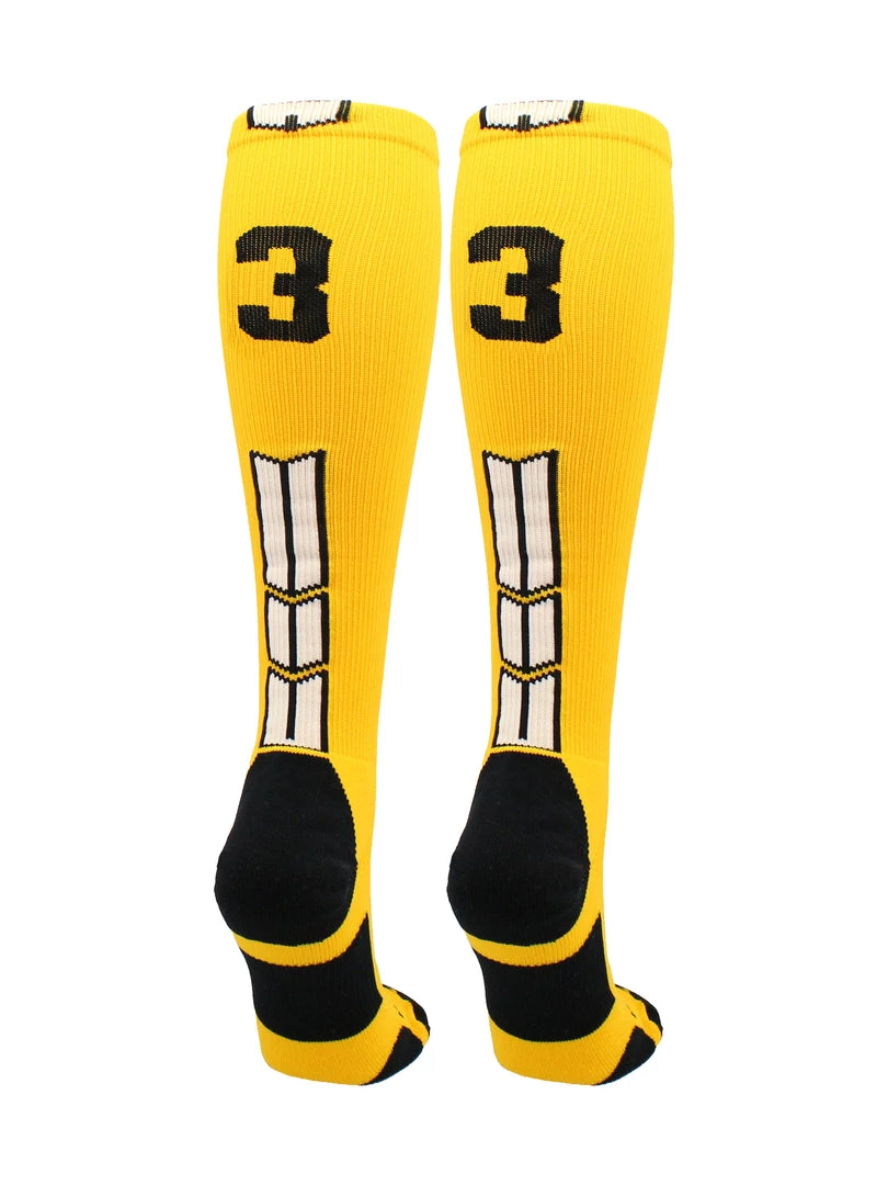 MadSportsStuff Softball Socks Gold Player ID Custom Number Over The Calf Socks For Softball Baseball Football Boys And Girls 96 MadSportsStuff Softball Socks Gold Player ID Custom Number Over The Calf Socks For Softball Baseball Football Boys And Girls