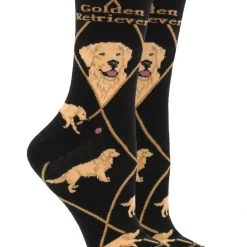 WHD Crazy Socks - Crew Golden Retriever Socks For Women Gift For Dog Lovers