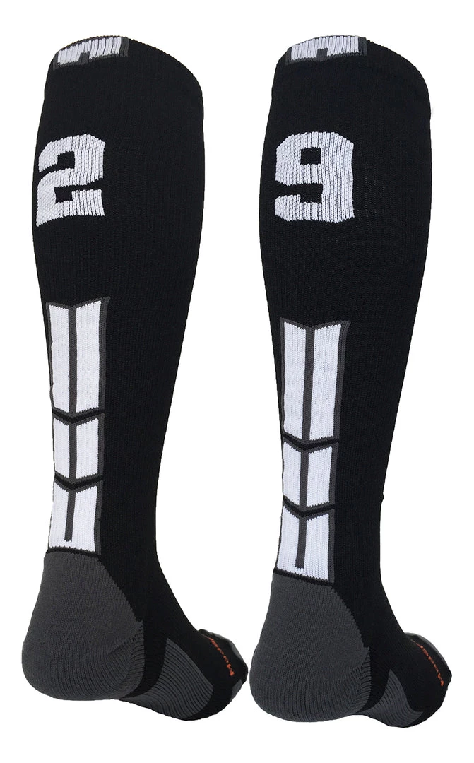 MadSportsStuff Softball Socks Black Player ID Custom Number Over The Calf Socks For Softball Baseball Football Boys And Girls 101 MadSportsStuff Softball Socks Black Player ID Custom Number Over The Calf Socks For Softball Baseball Football Boys And Girls