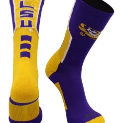 TCK All Schools LSU Tigers Perimeter Crew Socks