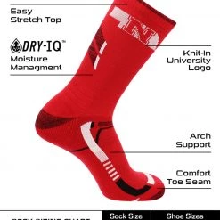 TCK Nebraska Cornhuskers Socks University Of Nebraska Cornhuskers Champion Crew Socks