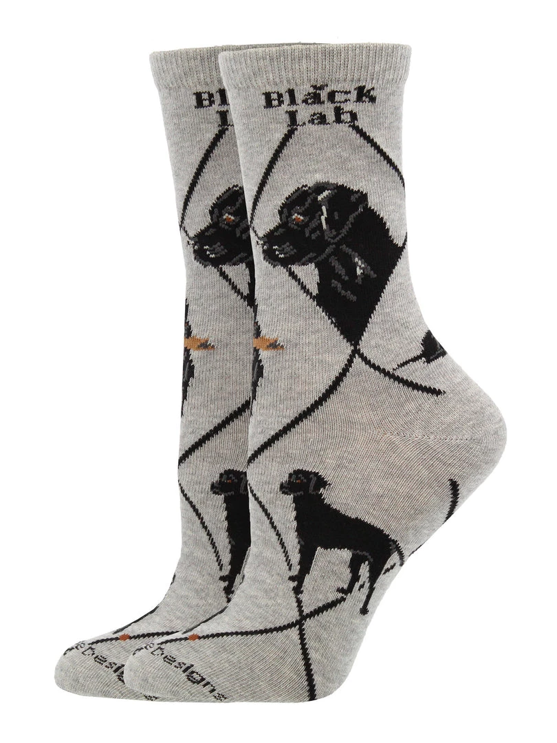 WHD Crazy Socks - Crew Black Lab Socks For Women Gift For Dog Lovers 2 WHD Crazy Socks - Crew Black Lab Socks For Women Gift For Dog Lovers
