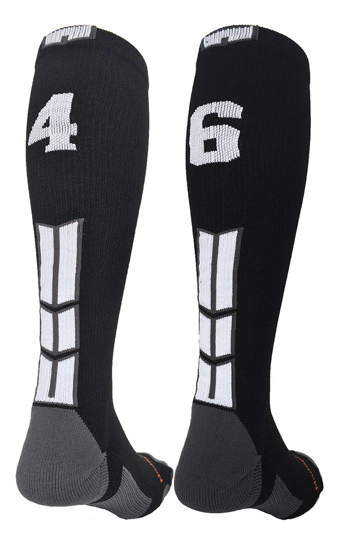 MadSportsStuff Softball Socks Black Player ID Custom Number Over The Calf Socks For Softball Baseball Football Boys And Girls 84 MadSportsStuff Softball Socks Black Player ID Custom Number Over The Calf Socks For Softball Baseball Football Boys And Girls