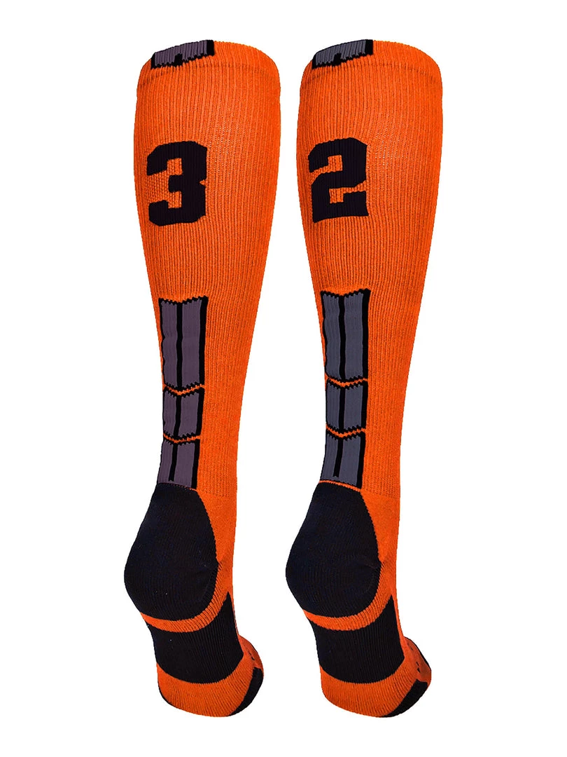 MadSportsStuff Softball Socks Orange And Black Player ID Custom Number Over The Calf Socks For Softball Baseball Football Boys And Girls 98 MadSportsStuff Softball Socks Orange And Black Player ID Custom Number Over The Calf Socks For Softball Baseball Football Boys And Girls