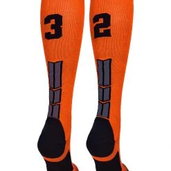 MadSportsStuff Orange And Black Player ID Custom Number Over The Calf Socks For Softball Baseball Football Boys And Girls 203 MadSportsStuff Orange And Black Player ID Custom Number Over The Calf Socks For Softball Baseball Football Boys And Girls