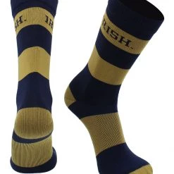 TCK Notre Dame Fighting Irish Socks Game Day Striped Crew Socks All Schools