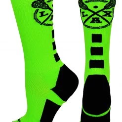 MadSportsStuff LAX Lacrosse Socks With Lacrosse Sticks Athletic Crew Socks (multiple Colors)