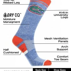 TCK Florida Gators Socks Victory Parade Crew Length All Schools