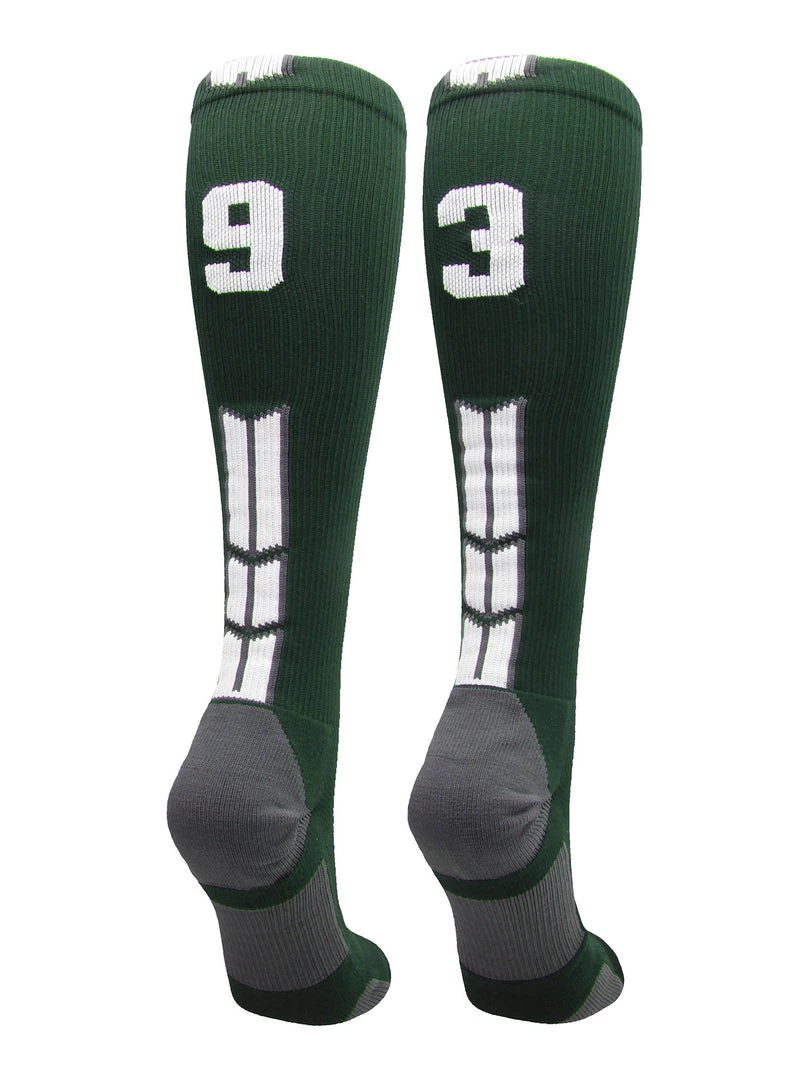 MadSportsStuff Dark Green Player ID Custom Number Over The Calf Socks For Softball Baseball Football Boys And Girls Softball Socks 37 MadSportsStuff Dark Green Player ID Custom Number Over The Calf Socks For Softball Baseball Football Boys And Girls Softball Socks