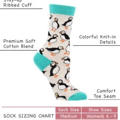 WHD Crazy Socks - Crew Puffin Socks For Women Gift For Bird Lovers 7 WHD Crazy Socks - Crew Puffin Socks For Women Gift For Bird Lovers