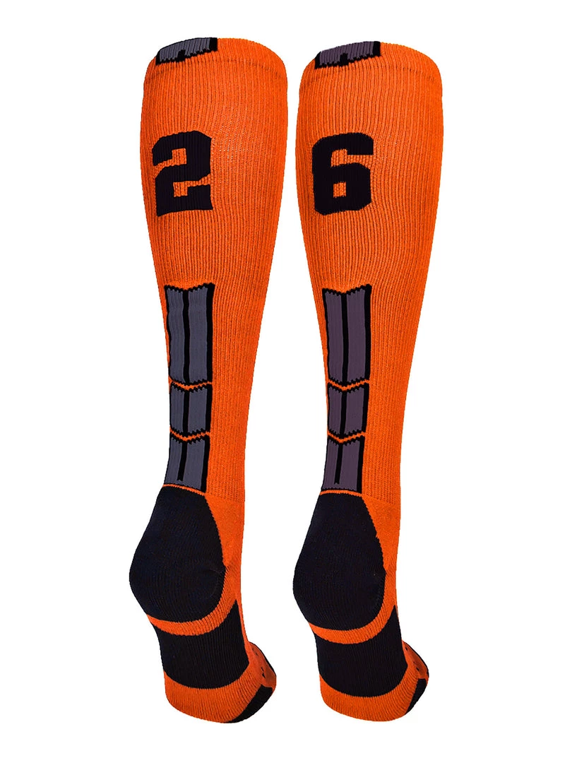 MadSportsStuff Softball Socks Orange And Black Player ID Custom Number Over The Calf Socks For Softball Baseball Football Boys And Girls 104 MadSportsStuff Softball Socks Orange And Black Player ID Custom Number Over The Calf Socks For Softball Baseball Football Boys And Girls