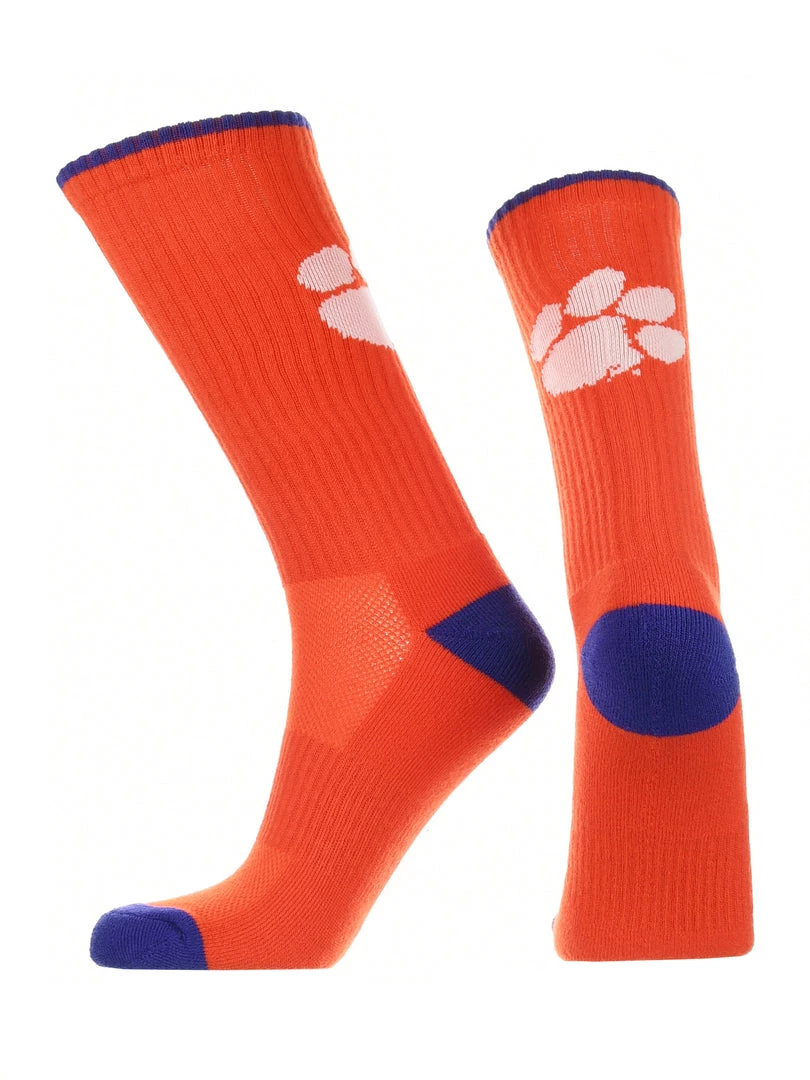 TCK Clemson Tigers Socks Campus Legend Crew Length 2 TCK Clemson Tigers Socks Campus Legend Crew Length