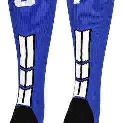 MadSportsStuff Baseball Socks Royal Player ID Custom Number Over The Calf Socks For Softball Baseball Football Boys And Girls