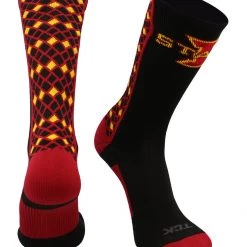 TCK Iowa State Cyclones Socks Diamond Crew