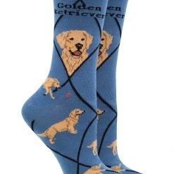 WHD Crazy Socks - Crew Golden Retriever Socks For Women Gift For Dog Lovers