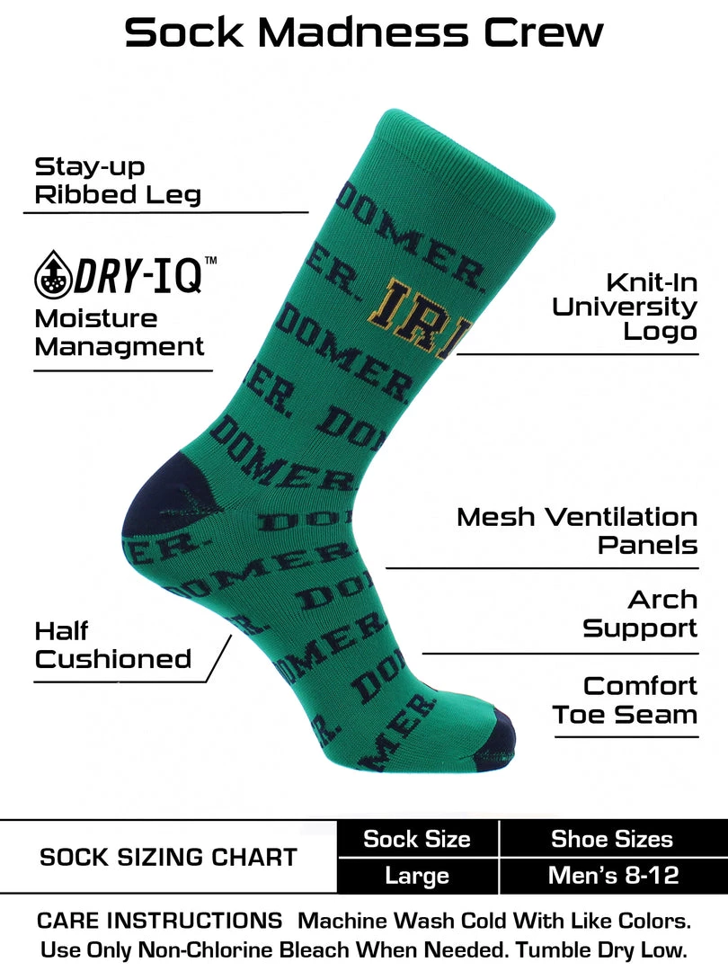 TCK Notre Dame Fighting Irish Socks University Of Notre Dame Fighting Irish Mayhem Crew Socks 3 TCK Notre Dame Fighting Irish Socks University Of Notre Dame Fighting Irish Mayhem Crew Socks