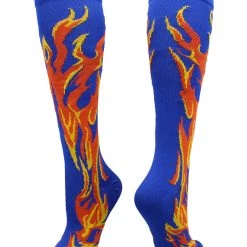 MadSportsStuff Softball Socks With Flames - For Girls Or Boys Women Or Men Baseball Socks