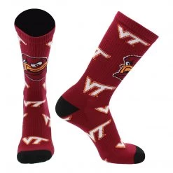 TCK Virginia Tech Hokies Socks Virginia Tech University Hokies Mayhem Crew Socks